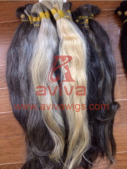 Indian Hair Bulk Raw Hair Bulk Natural Virgin Remy Cuticles Intact Human Hair Extension Bulk