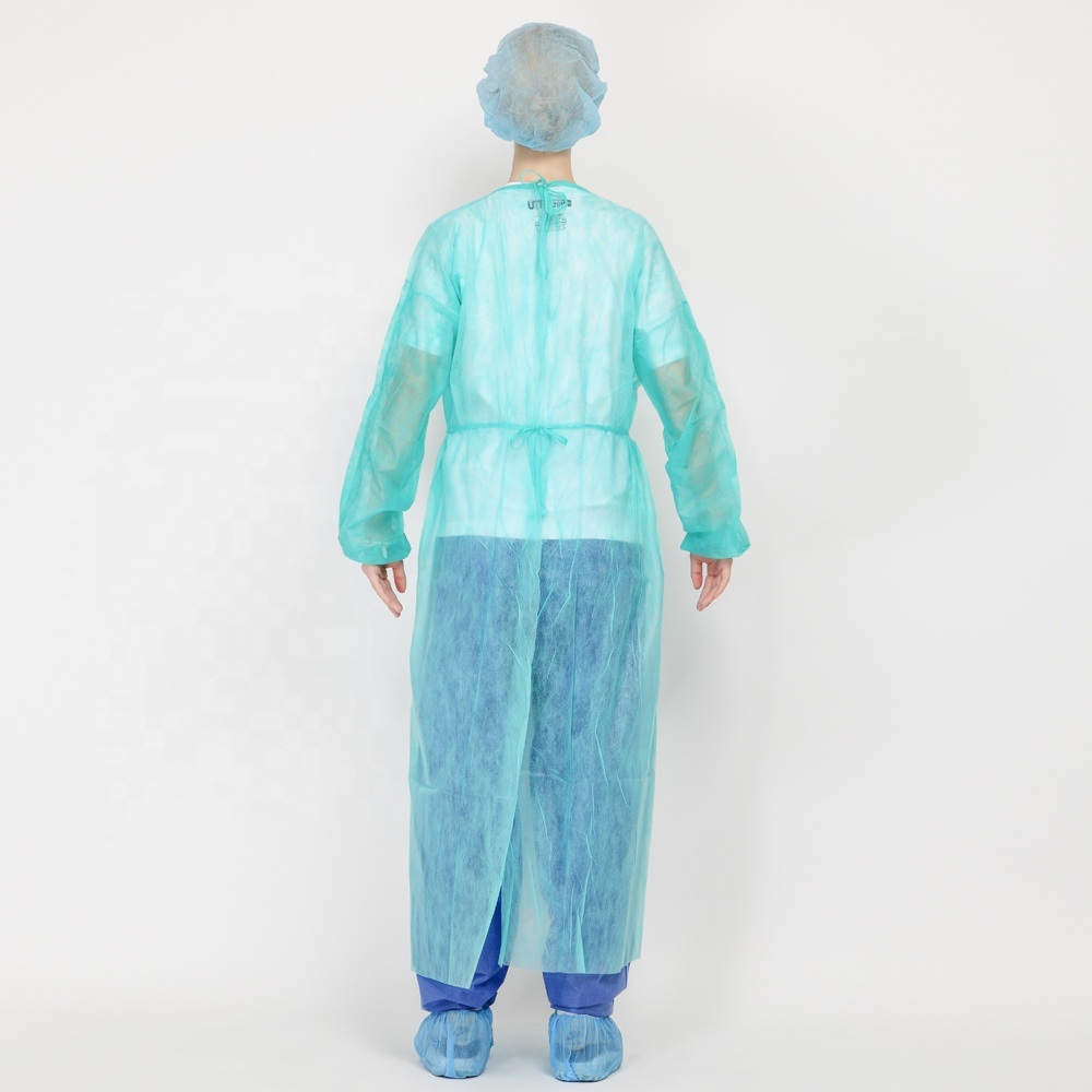 Non-Sterile Coating Reinforced Level 3/4 SMS/SMMS 35g PP+PE Isolation Gown Sterile
