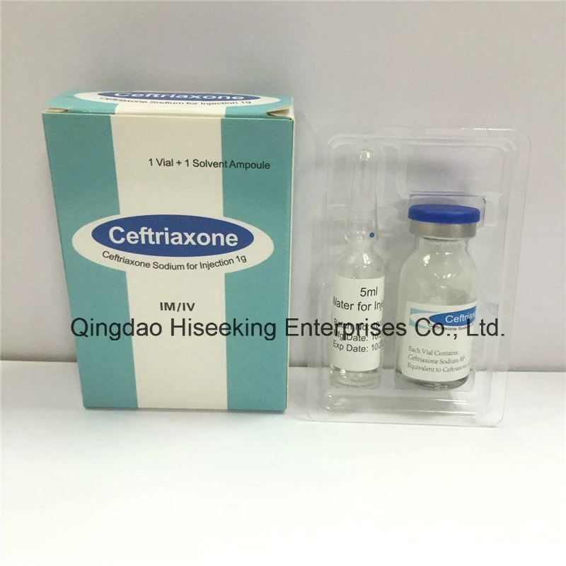 GMP Pharmaceutical Chemical Antibiotic Ceftriaxone Sodium Powder Injection 1g