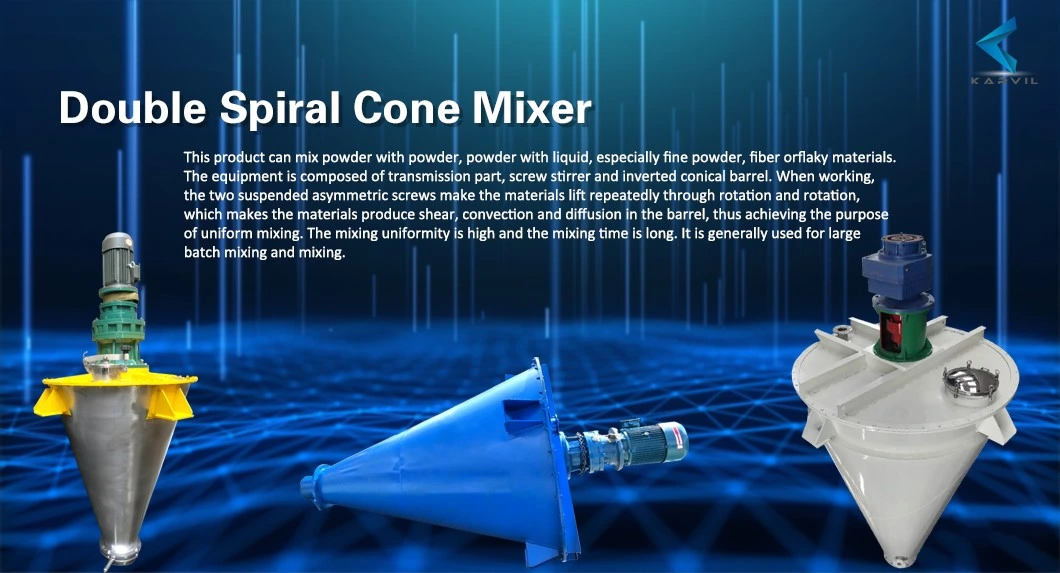 Vertical Double Strew Conical Mixer for Chemical, Food, Pharmaceutical