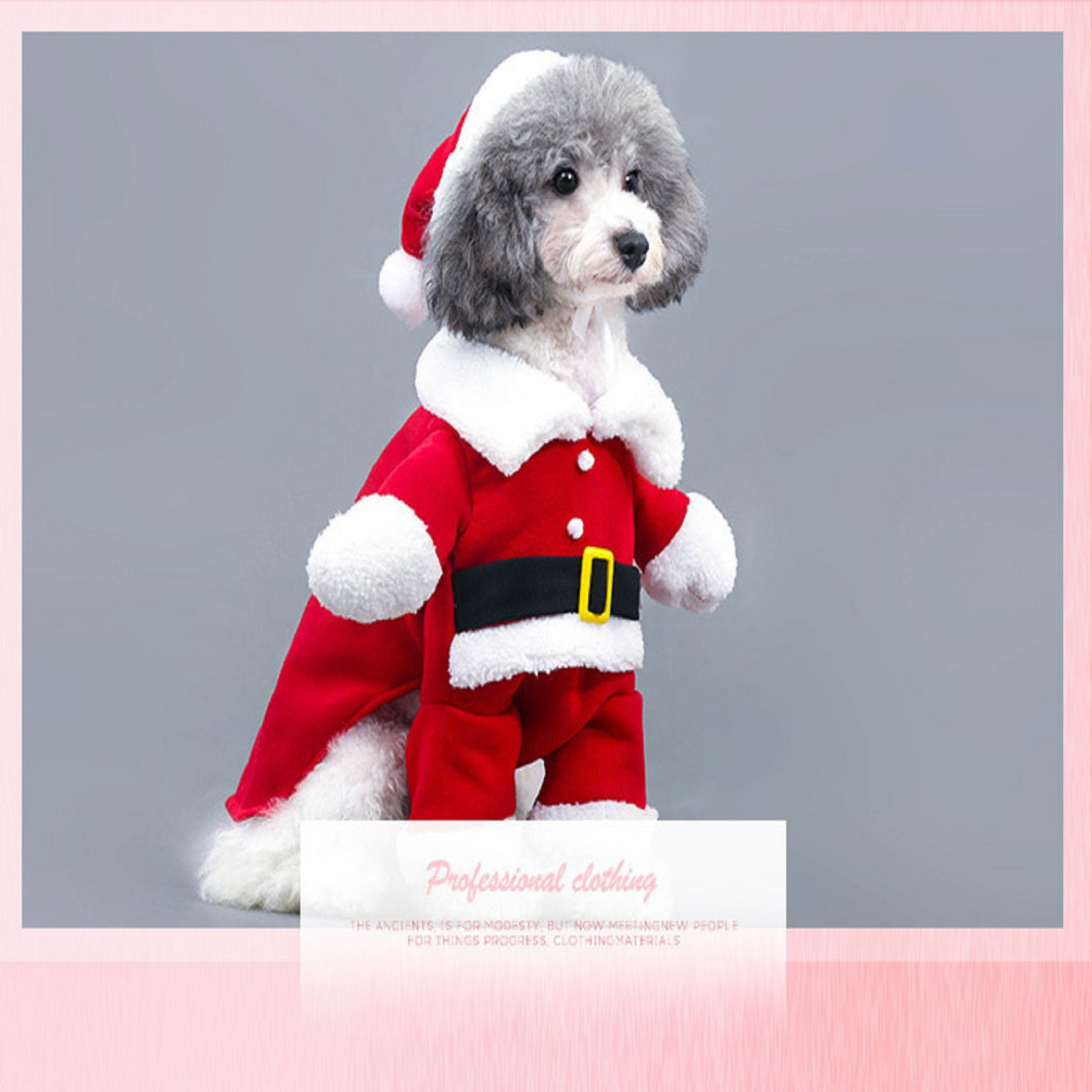 New Pet Dog Christmas Santa Claus Style Transformed Coat Cat Dog Clothing