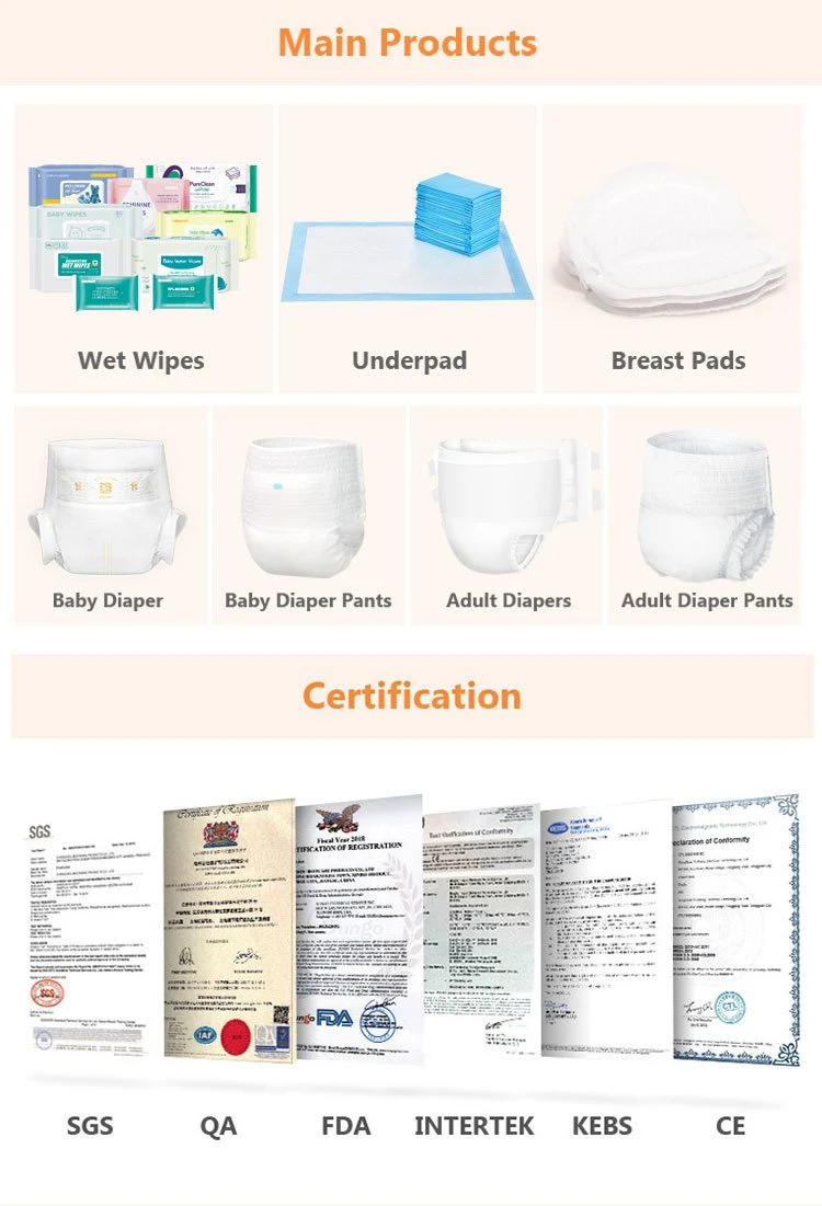 Disposable Free Sample Wholesale Manufactured Supplier Ultra Thick Cheap Printed Senior Adult Diaper Manufacturer for Adult