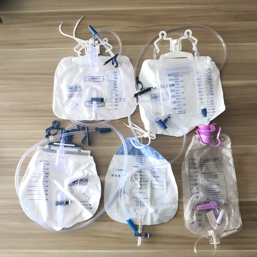 Collection Urinary Meter Drainage Bag with Screw Valve Urine Meter China Baby/Adult Urine Bag