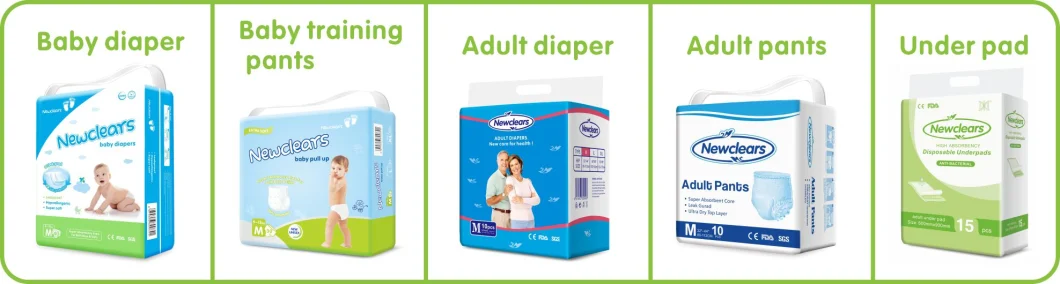 FDA Approval Newclears Incontinent Ultra Thick Printed Disposable Adult Diaper