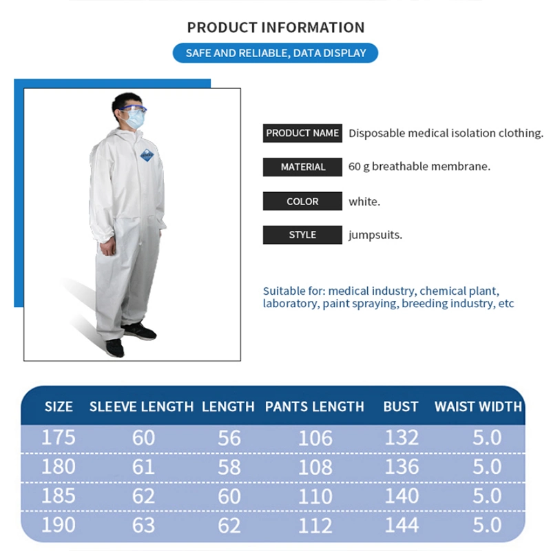 Disposable Medical Protective Clothing UV Protective En14126 Protective Medical Protective Clothings Suits
