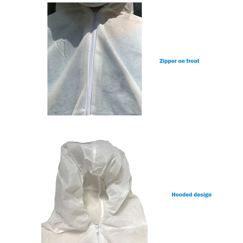 Cheap Disposable Protective Coverall with Hood Disposable Isolation Gown Protective Work Uniform