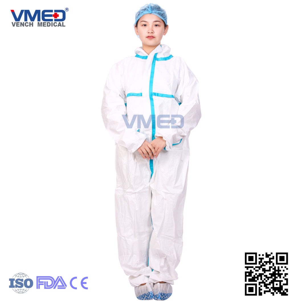 Disposable SMS Surgeon Gown, Disposable Isolation Hospital Surgical Gown Impervious SMS Medical Protective Gown, Protective Clothing