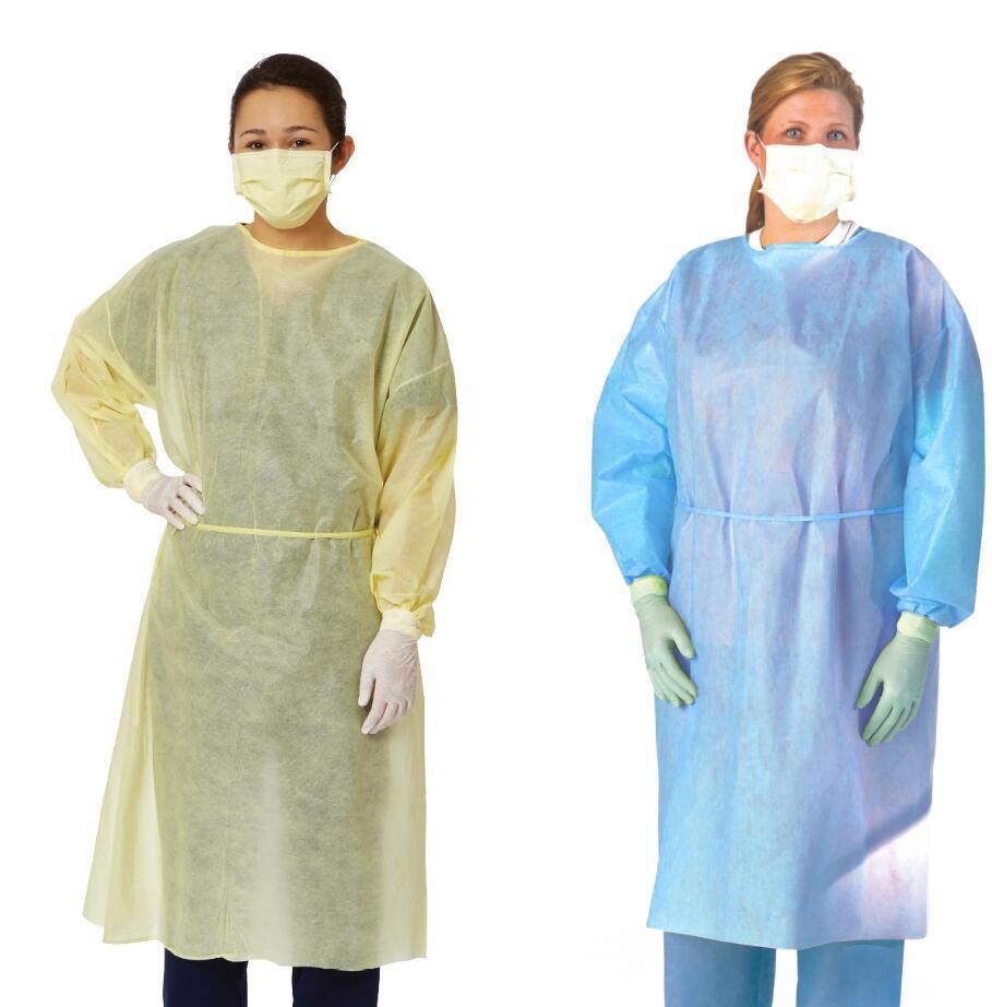 Quality Disposable Protective Gowns Disposable Isolation Gowns 20-60g Protective Wear