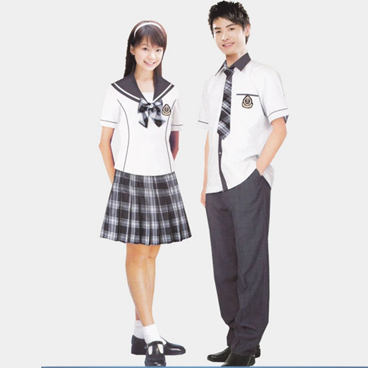 Custom Made Export Adults Wearing School Uniform White Shirts and Trousers