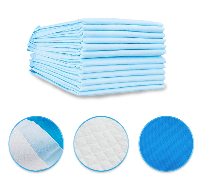 China Local Factory Soft Blue Disposable Underpads