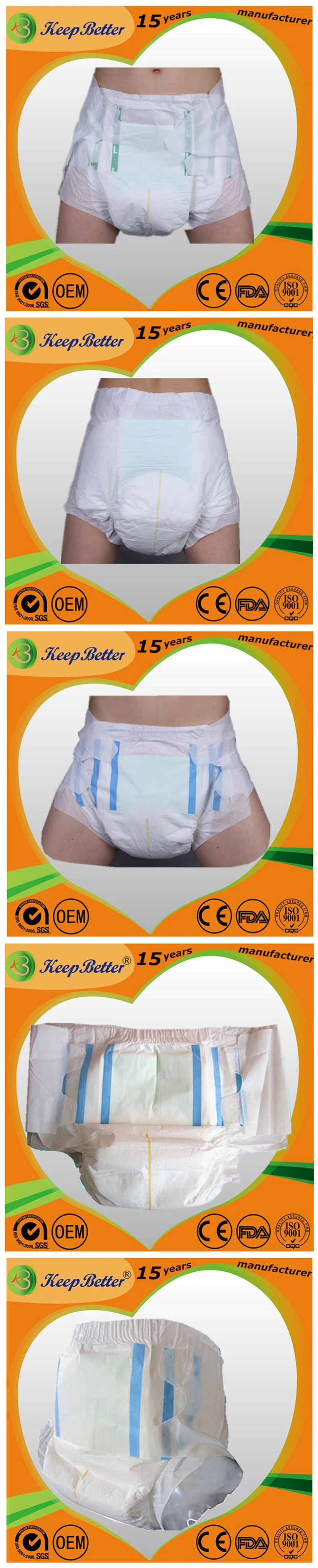 Wetness Indicator Disposable Adult Diapers Overnight Use Incontinence Diaper Briefs