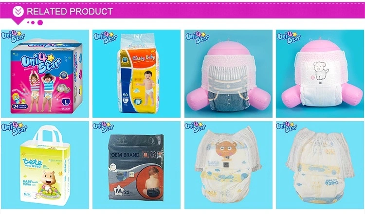 OEM Baby Training Diaper Pants Disposable Fluff Pulp Pieces Pants From China
