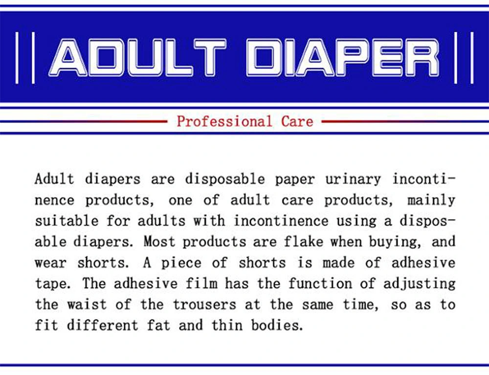 M L XL Pants Style Reliable Disposable Comfort Printed Pull up Adult Diaper
