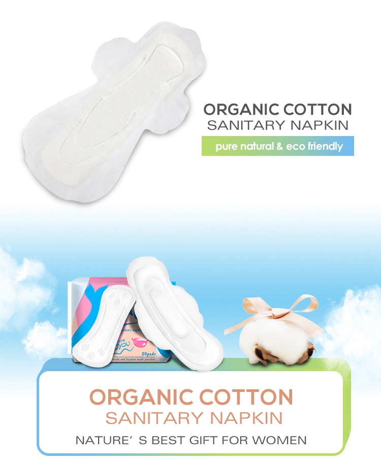 Hot Sale Overnight Use Female Cotton Sanitary Pad High Quality Sanitary Napkin Manufacturer Factory