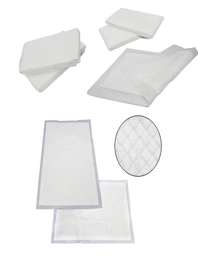 60*90 Non Woven Fluff Pulp Disposable Adult White Underpad