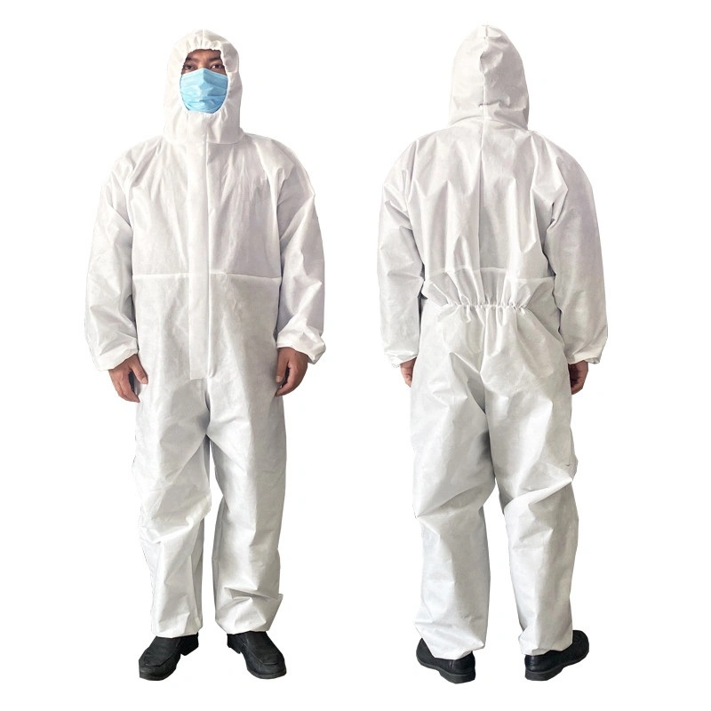 Cheap Disposable Protective Coverall with Hood Disposable Isolation Gown Protective Work Uniform