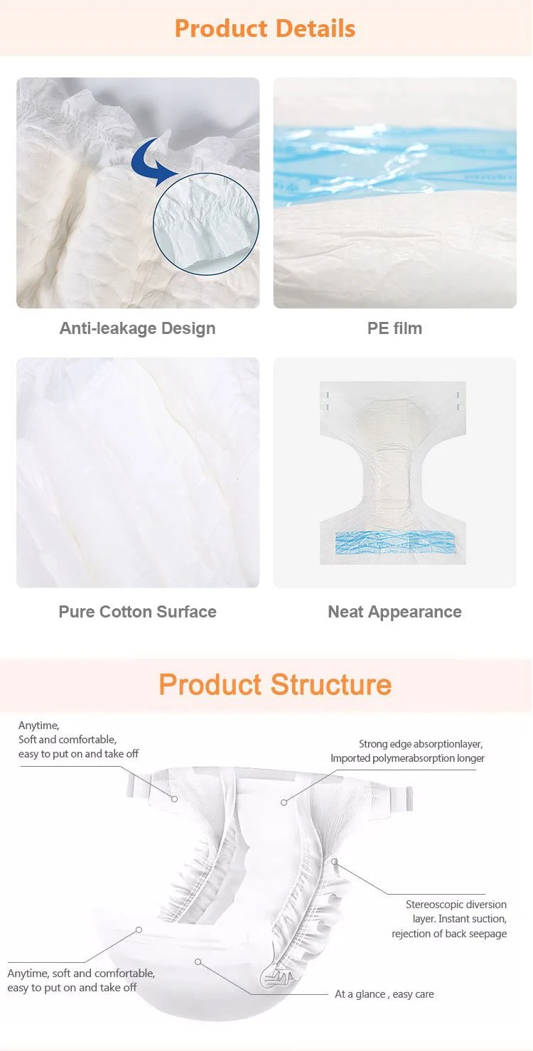 Good Older Incontinent Biodegradable Japanese XL Thick B Grade Menufacture Wholesaler Elderly Adult Diaper in Bulk