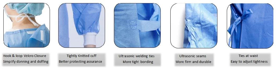 Disposable Surgical Drapes Reinforced Disposable Surgical Gown SMS Surgeon Gown