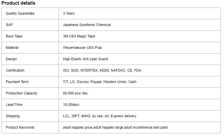 Adult-Diaper Disposable Samples Adult Nappy Pants Adult Nappy Pads Diapers