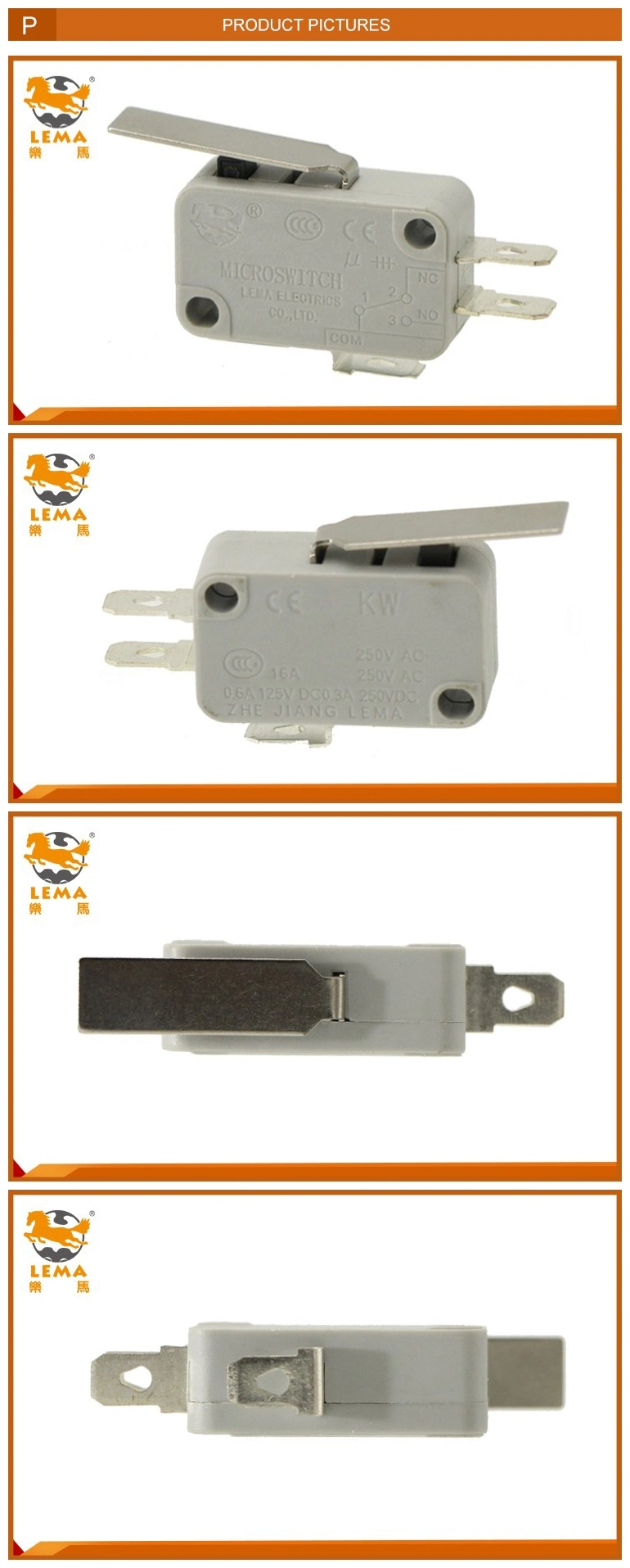 Lema Kw7-1I Grey Lever Sensitive Micro Switch Electronic Micro Switch
