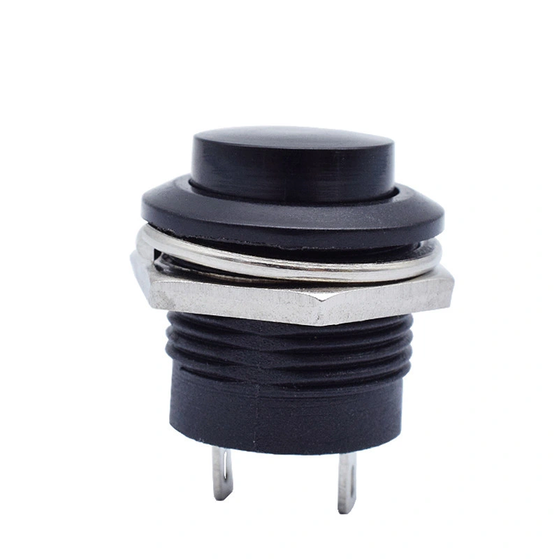 Momentary Black Push Button Switch 16 mm Plastic Button Switch R13-507 with Screw