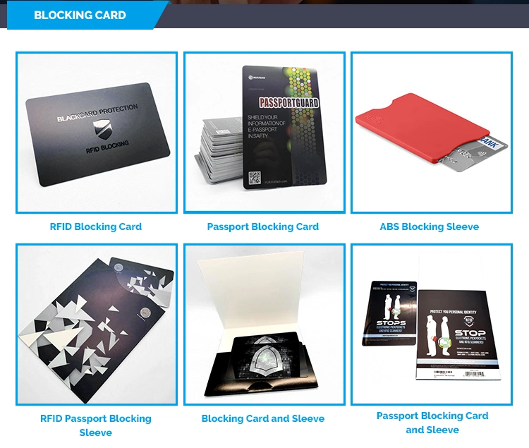Custom design credit card bank card RFID blocking card