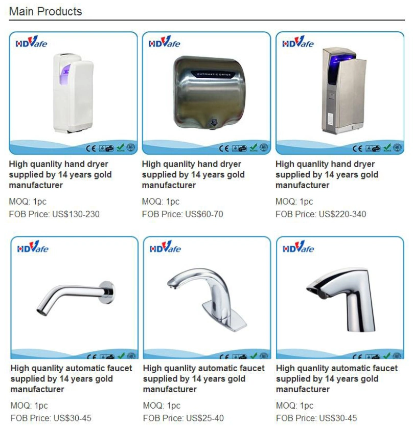China Manufacturer Hot Sale 7s High Speed Automatic Hand Dryer with Safe PTC Heater
