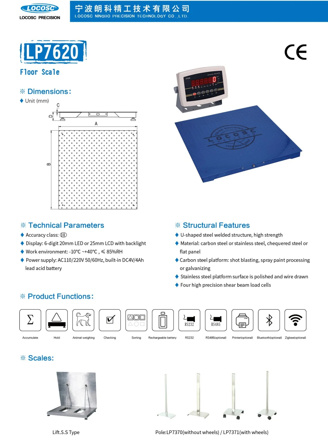 Customized LED LCD Display Electronic Weighing Scale with Ce Certificate