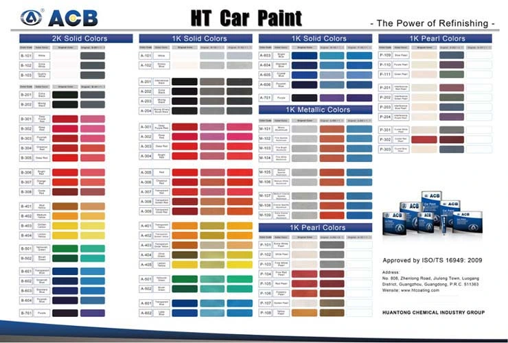 High Quality Car Paint Acb 1K Metallic Color Basecoat Car Paint Manufacturer