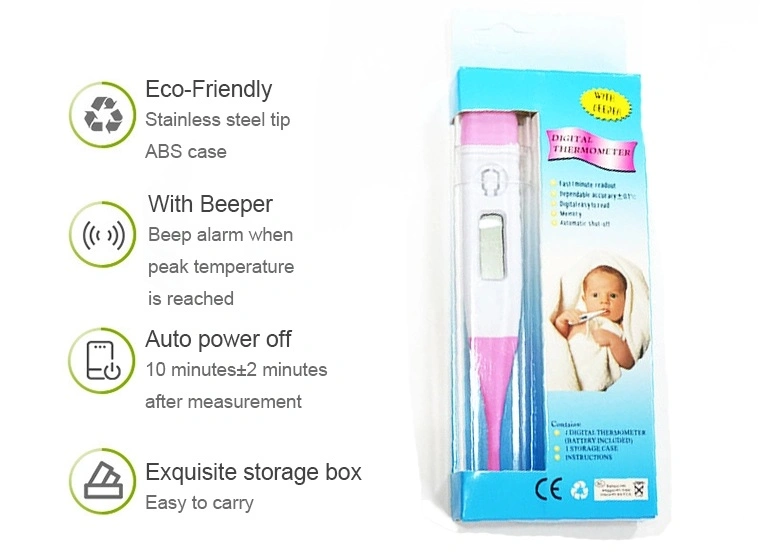 LCD Digital Waterproof Electronic Flexible Clinical Thermometer with FDA, Ce