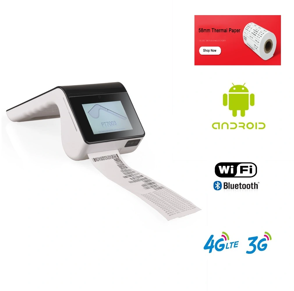EMV Smart Card Credit Card Reader ODM/OEM Mobile POS Terminal with SIM Card Slot PT7003