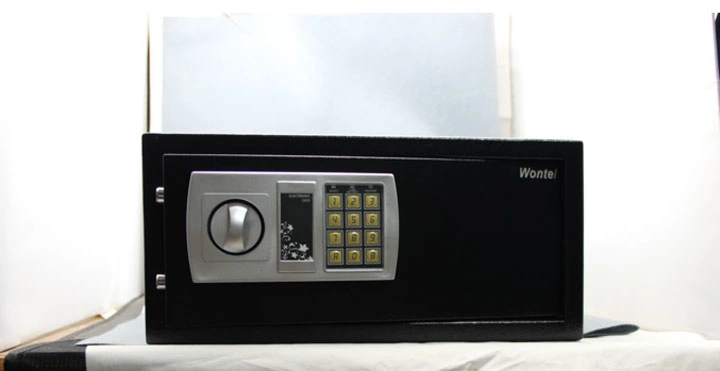43ED Black Hotel/Home Safe Box with Digital Lock +Rotary Knob+Emergency Key