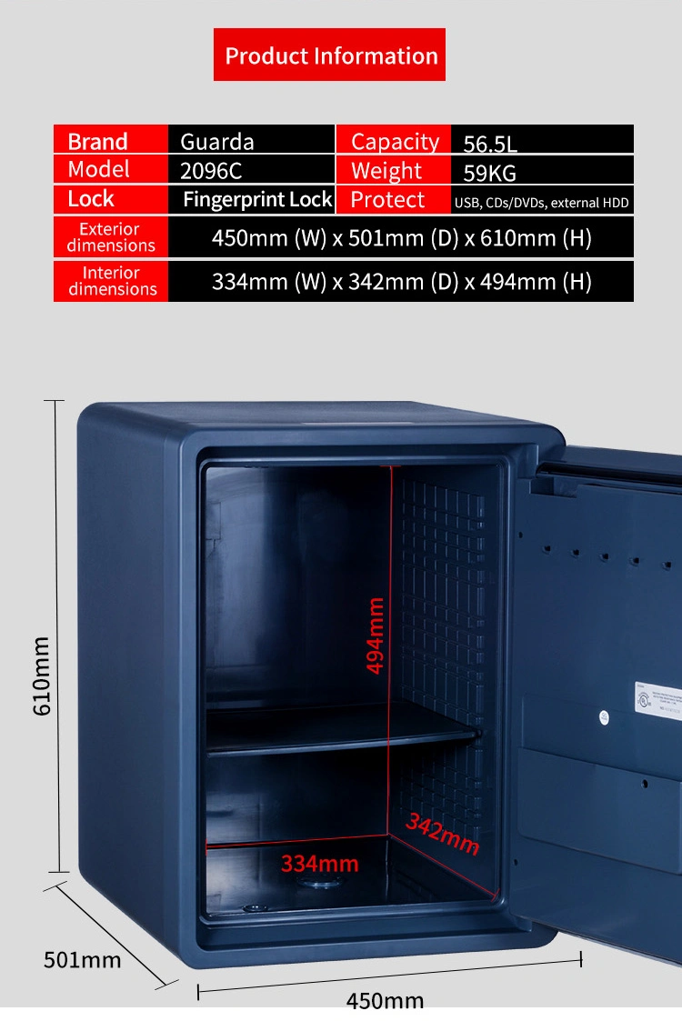 8 Hours Waterproof Security Safe Box with Mechanical Lock