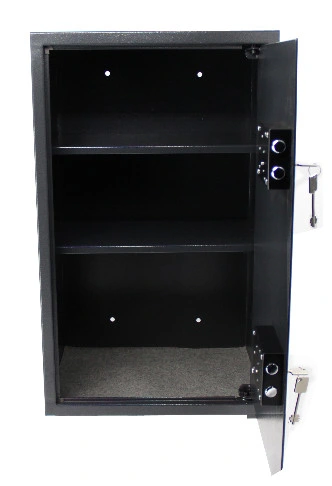 Home Use Mechanical Safe with Two Key Locks, Two Shelves to Keep Valuables