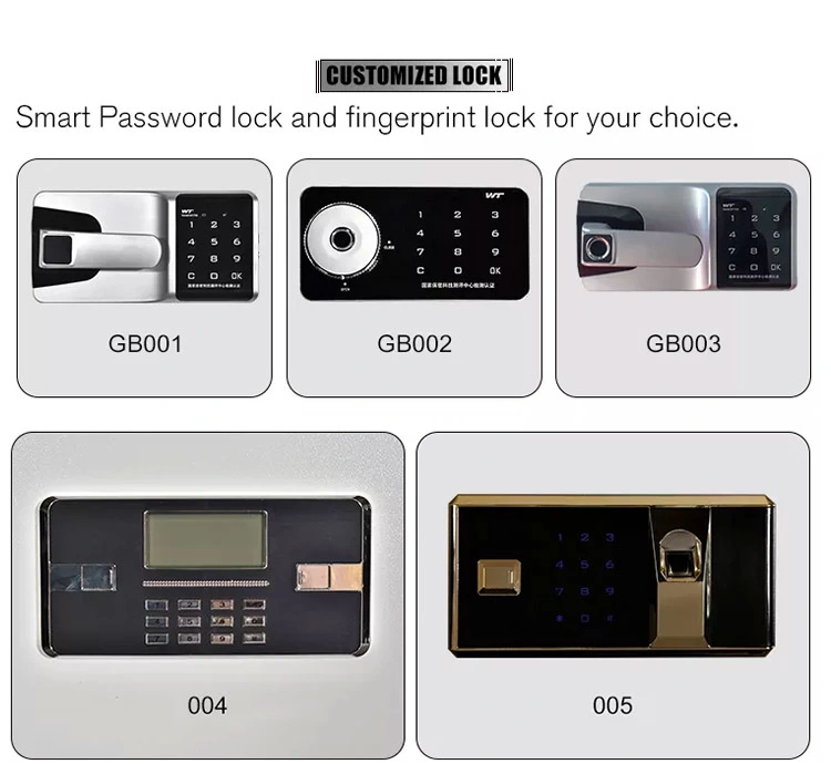 Home Mini Smart Fire Resistant Fingerprint Digital Drawer Safe Box Money Data Cash Deposit Key Portable Security Small Electronic Safe Security Metal Safe Locke