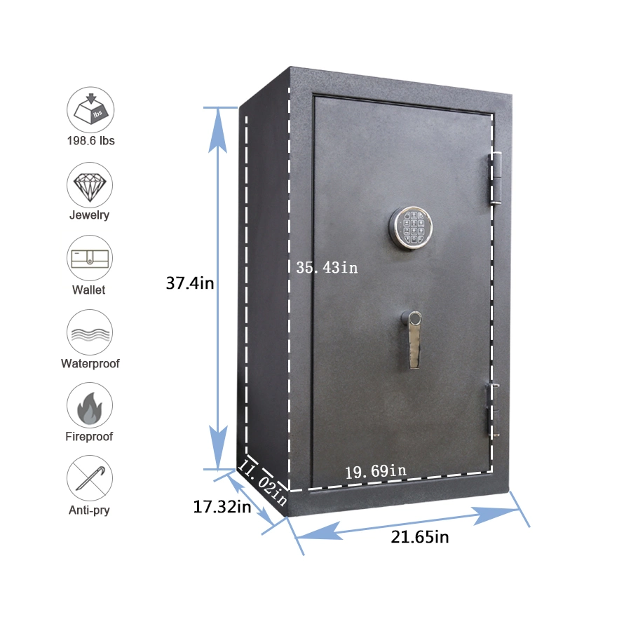 High Quality Big Jewelry Security Digital Heavy Duty Home Office Secret Waterproof Fireproof Safe Box
