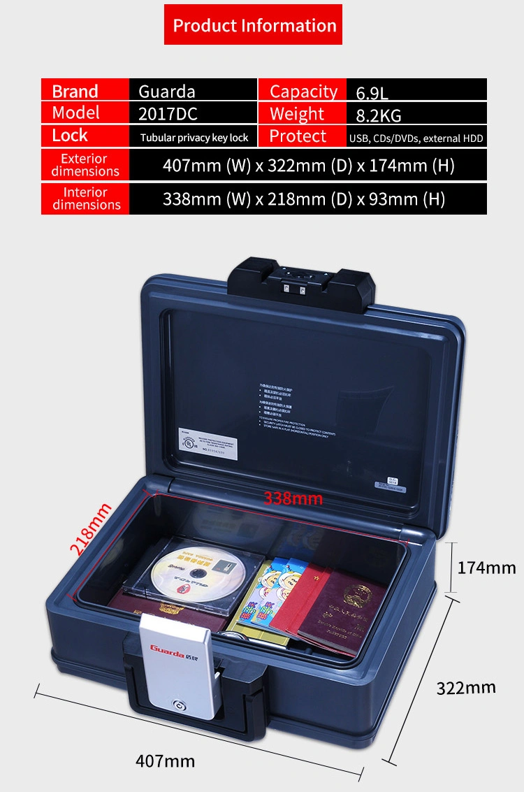 Fire Safe Lto Safe Media Storage Box with Digital Lock