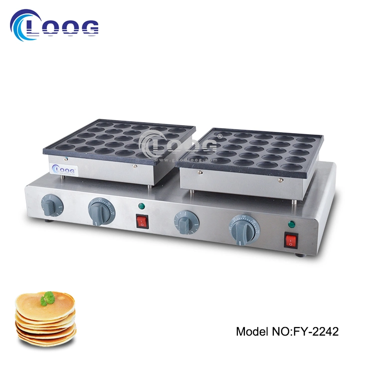 China Supplier Kitchen Equipment Cake Cookware Baker Electric Egg Waffle Maker Double Pans Dutch Pancake Crepe Grill Best Poffertjes Machine for Sale