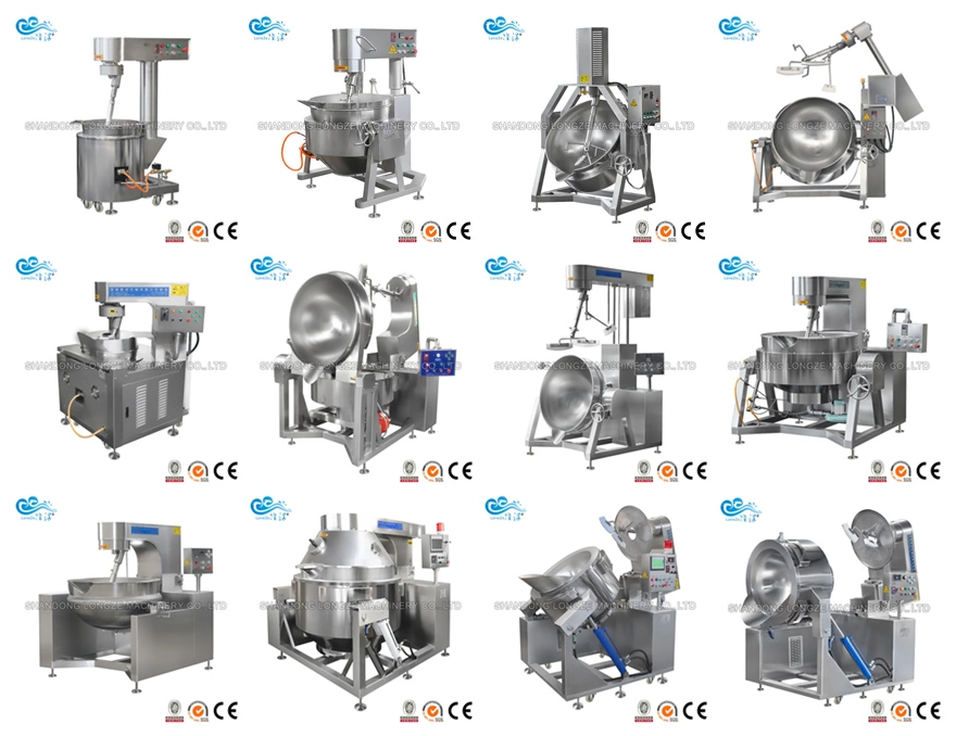 China Supplier Commercial Automatic Industrial Soup Cooking Mixer Kettle Cooker Gas Electric Steam Cooking Machine