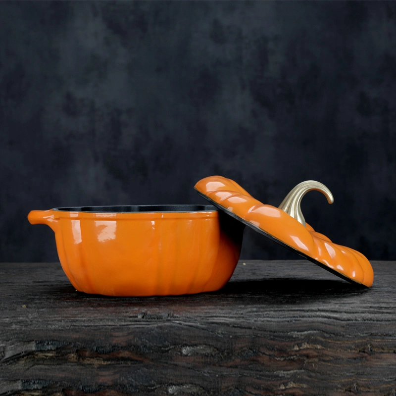 Ds-EPC01 Pumpkin Shape Enamel Cast Iron Cooking Pots