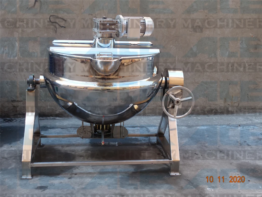Electric Heated Jacket Pan with Mixer Ood Mixer Heated/Steam Jacketed Kettle/Industrial Cooking Pots with Mixer