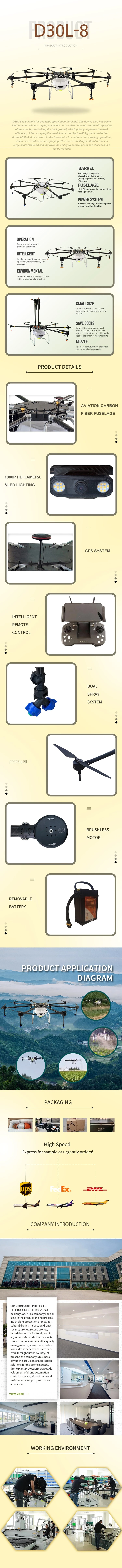 30L Autonomous Flying Drone Uav Agriculture Sprayer / Agricultural Electric Sprayer
