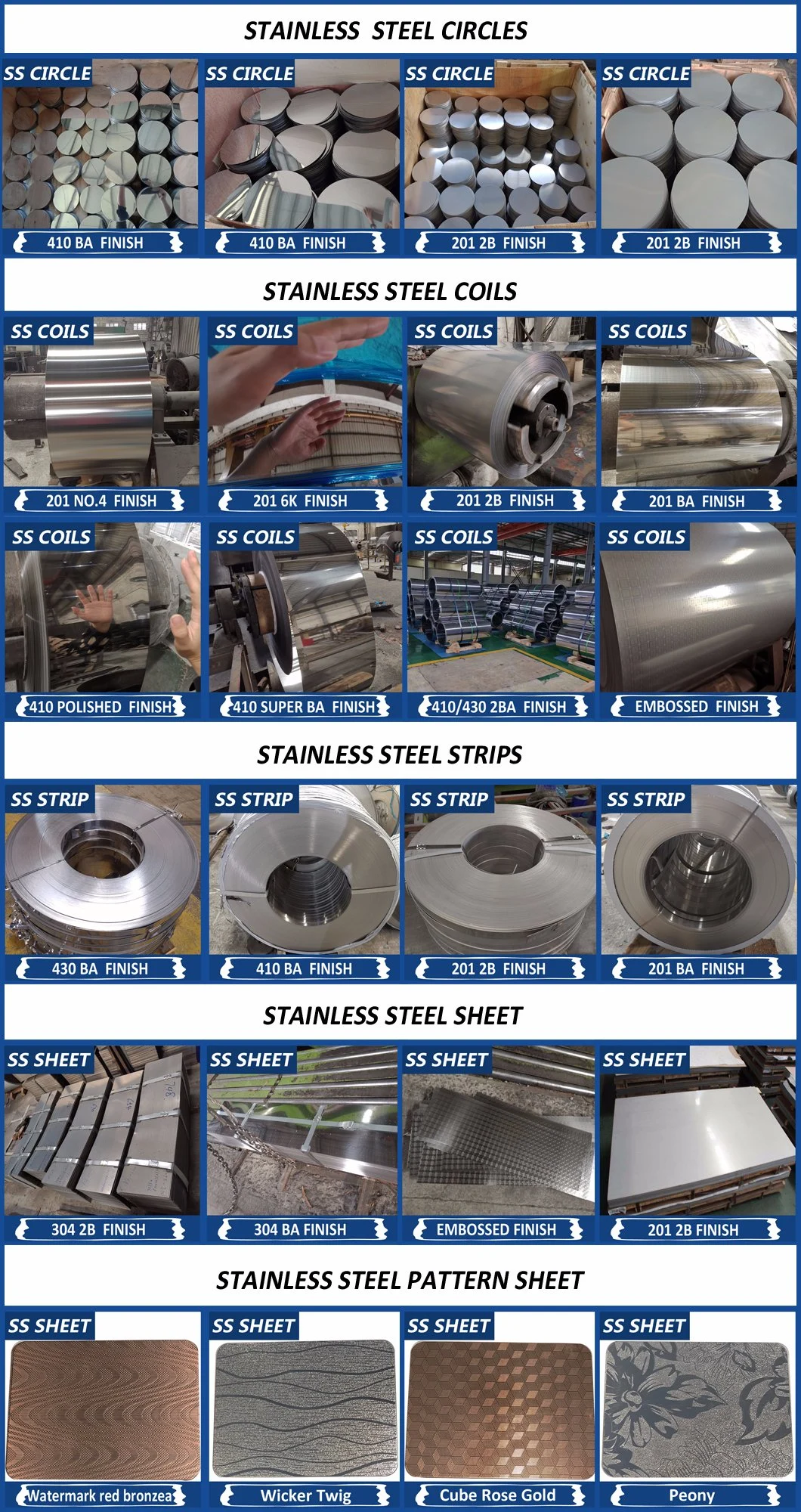 Stainless Steel Cookware Kitchenware Raw Material 410 430