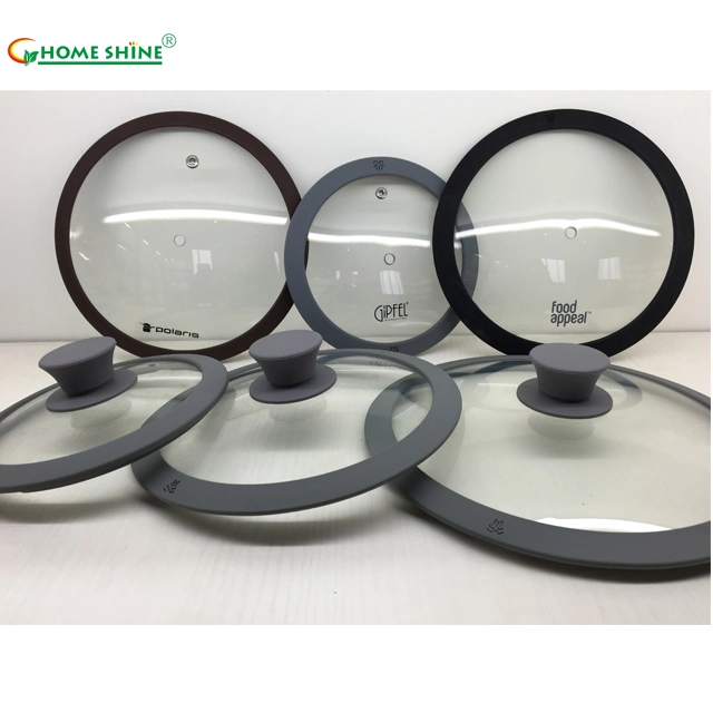 Hot Selling Glass Lid with Silicone Rim for Cookware Parts