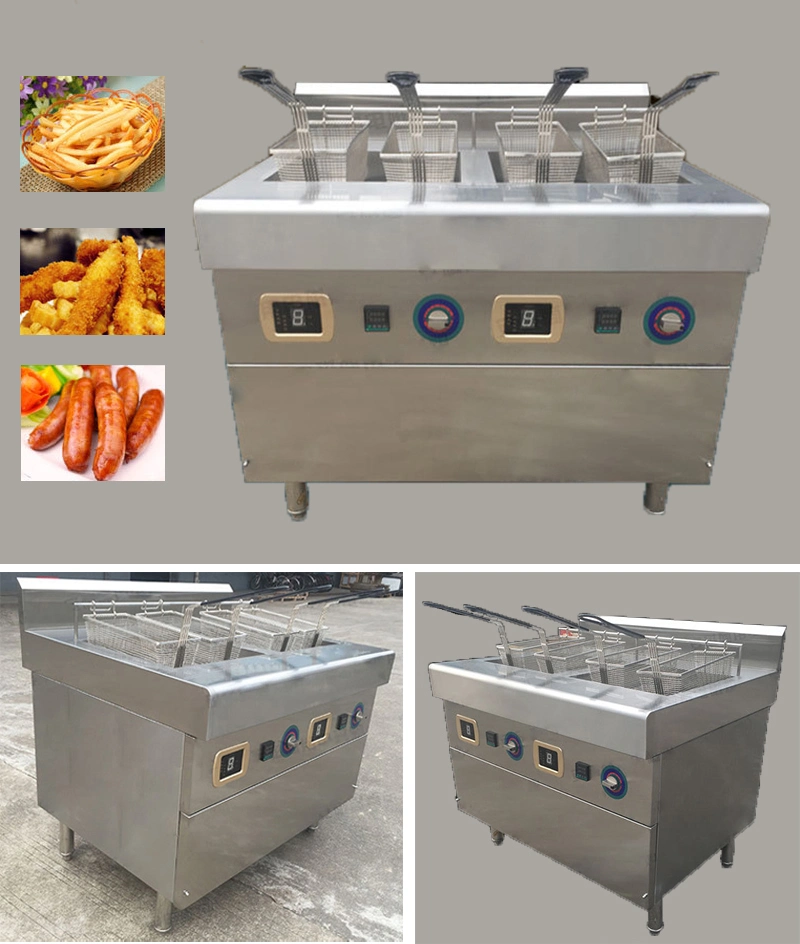 Commercial Induction Electric Deep Turkey Conveyor Egg Hot Dog Nugget Fryer Machine Pan for Sale