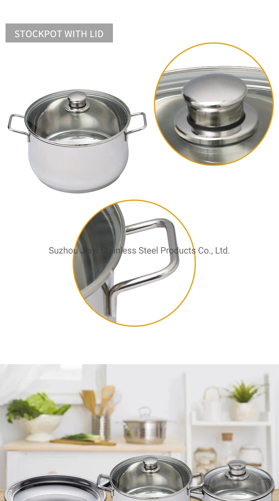 Stainless Steel Sauce Pot and Pan Set, Kitchen Cookware Set Soup Pots Saucepans with Lid