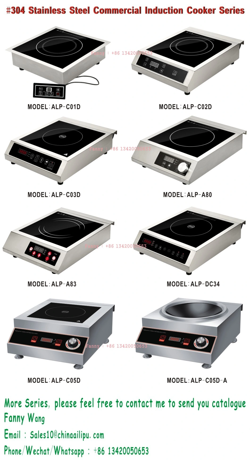 Hotel Restaurant Cookware 3500W High Power Commercial Induction Cooktop