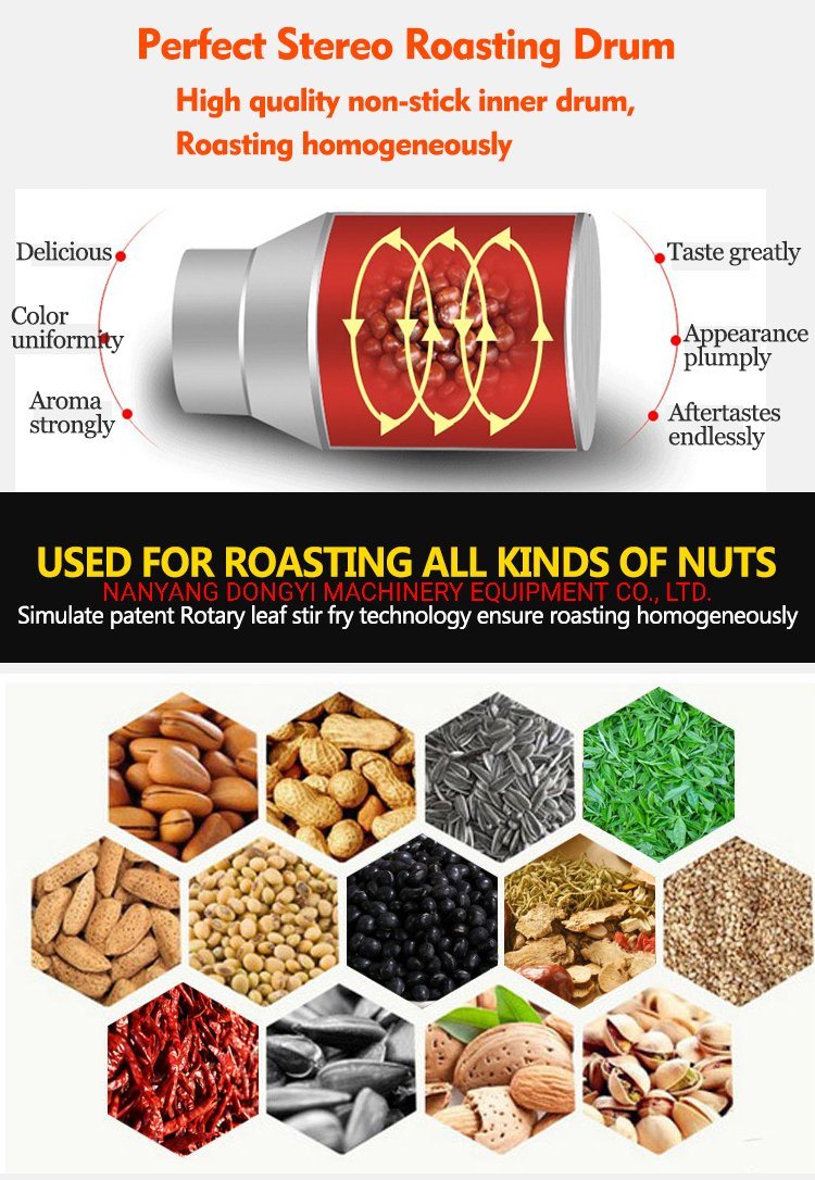 500kg Industrial Corn/Peanut Nut Grain Seed Electric &LPG Baking Roasting Drying Roaster Bakery Machine