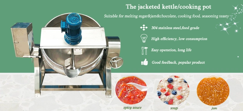0-300 Celsius Jacketed Cooking Kettle Machine Industrial Cooking Pots with Mixer for Jam Sauce Candy Soup