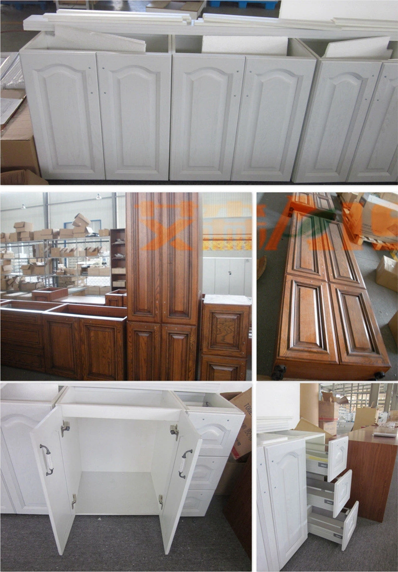 Country Style Dark Wood Color Solid Wood Kitchen Cupboard